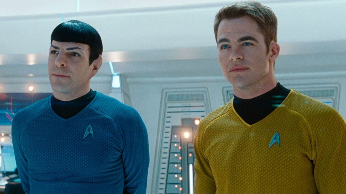Spock and Kirk in Star Trek Into Darkness.