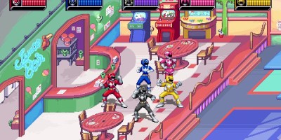 The Rangers at the juice bar in Mighty Morphin Power Rangers: Rita's Rewind.