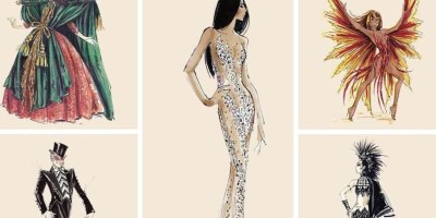 A series of sketches by Bob Mackie.