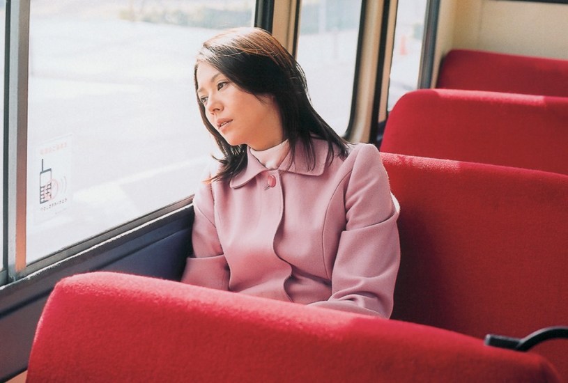 Ko looking out of a bus window in Hanging Garden.