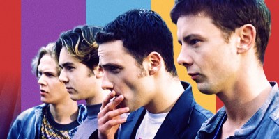 The four main characters in Boston Kickout against a multicolour background.