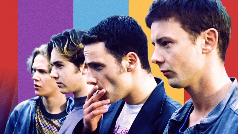 The four main characters in Boston Kickout against a multicolour background.